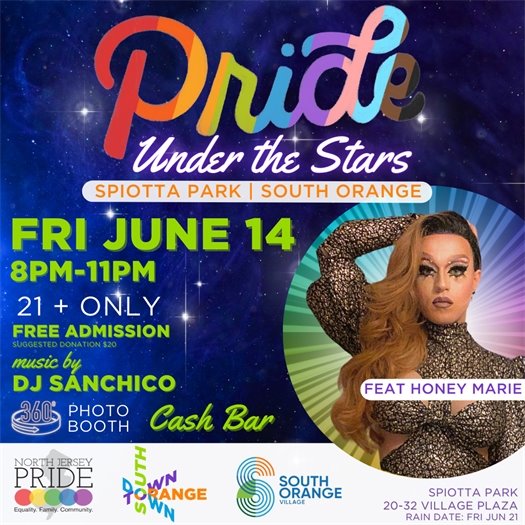 Pride Under the Stars on Friday, June 14th from 8-11pm at Spiotta Park