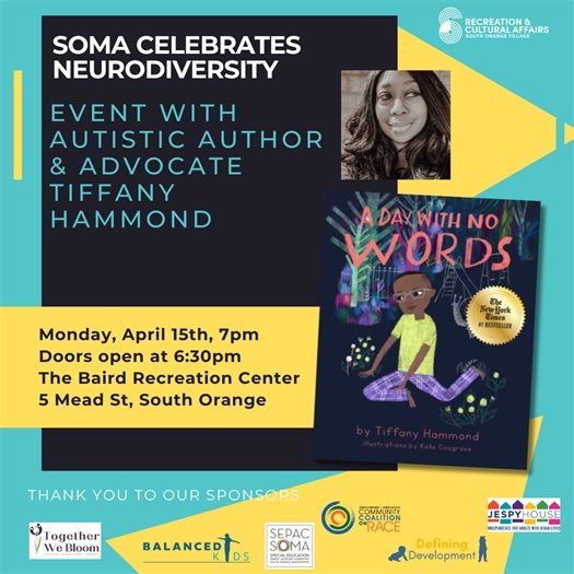 SOMA Celebrate Neurodiversity on April 15th at 7 pm