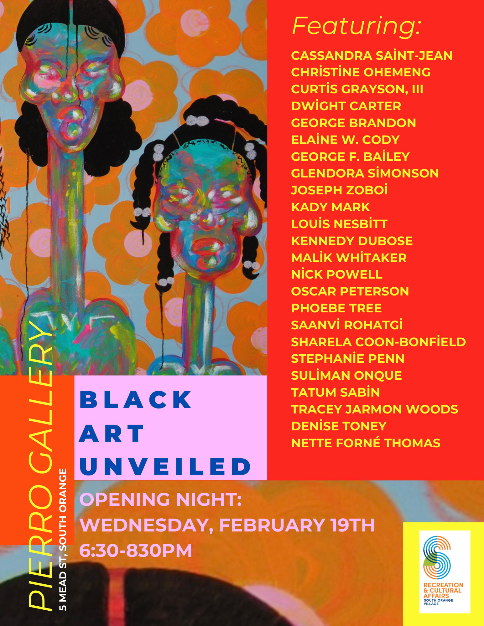 Black Art Unveiled Show Poster With Names
