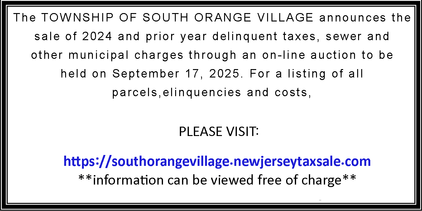 2025-TAX SALE NEWSPAPER ADVERTISEMENT