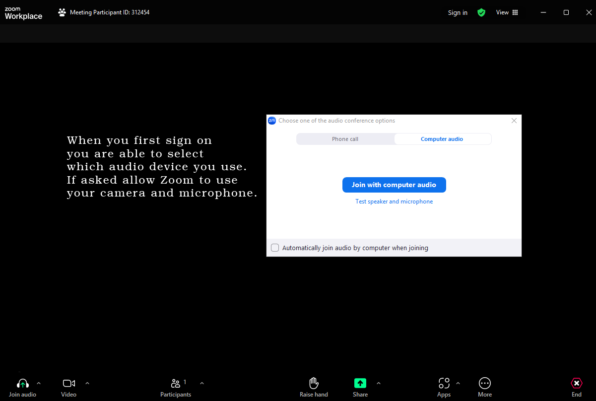 Zoom 1 welcome screen copy
